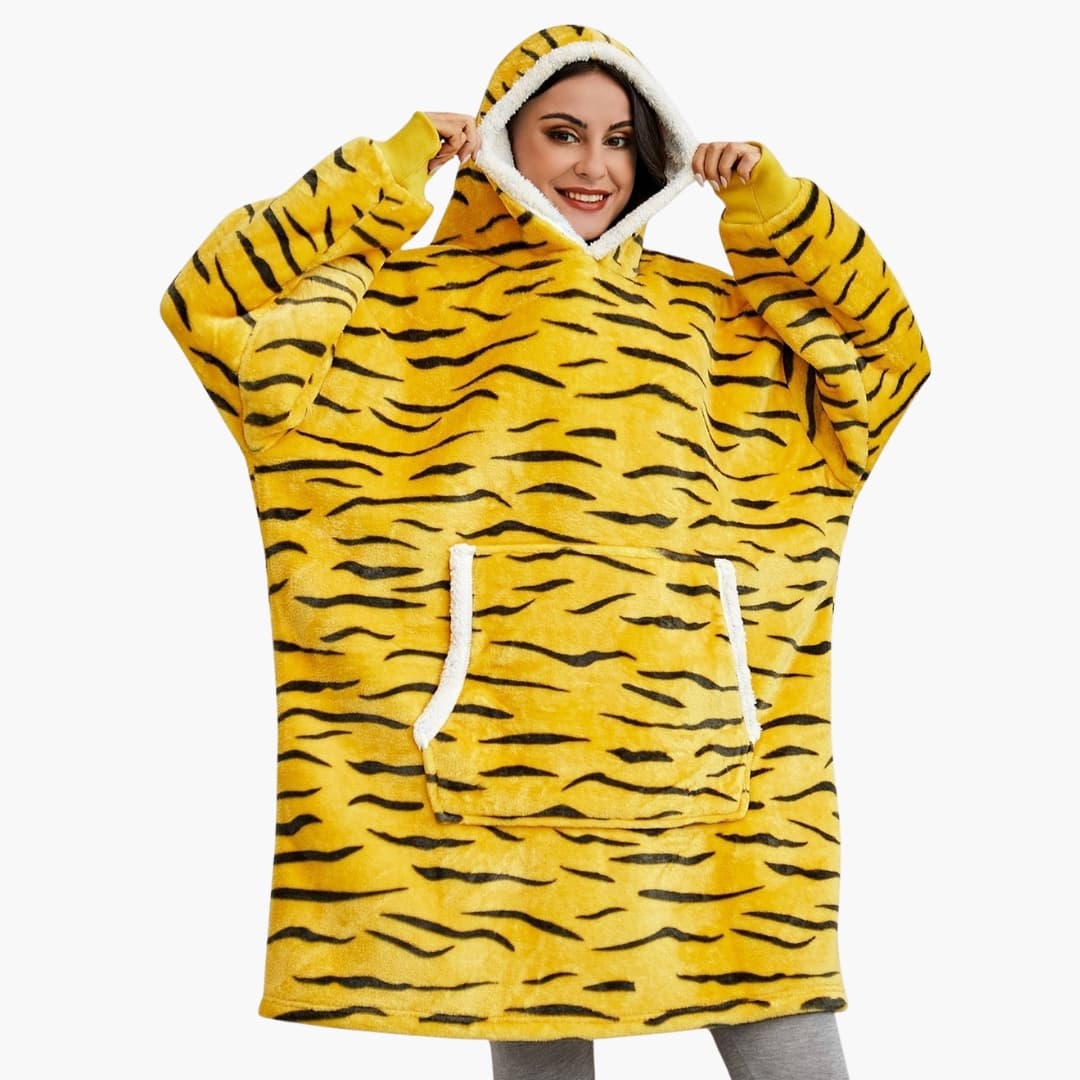 Perfekt present: Unisex filt hoodie med känguruficka och stor huva. Mysig och avslappnad passform.