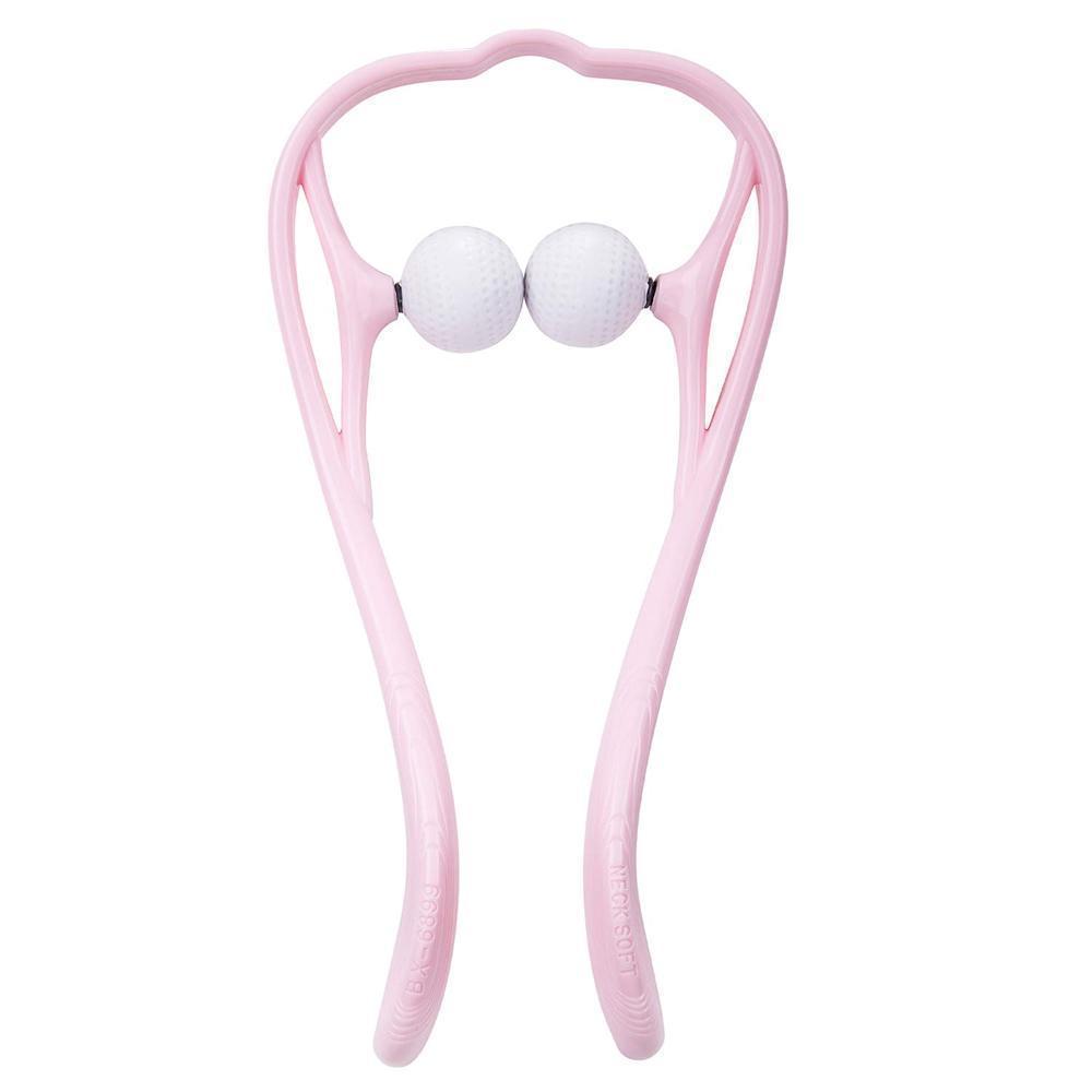 "Nackmassage med massagebollar för smärtlindring, ergonomisk design, blå färg, främjar avslappning och blodcirkulation."