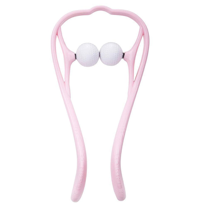 "Nackmassage med massagebollar för smärtlindring, ergonomisk design, blå färg, främjar avslappning och blodcirkulation."