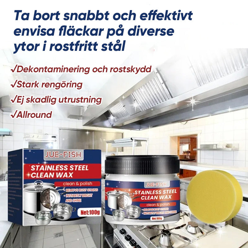 "Nano-rengöringskräm i burk, idealisk för rostfritt stål, effektiv fläckborttagare för köksytor och metallic."