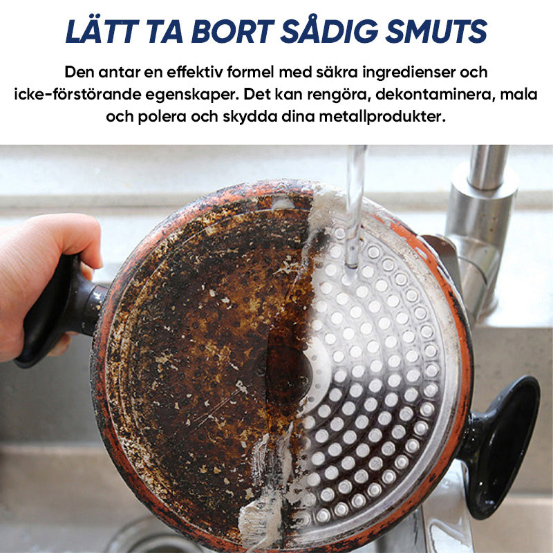 "Nano-rengöringskräm i burk, idealisk för rostfritt stål, effektiv fläckborttagare för köksytor och metallic."