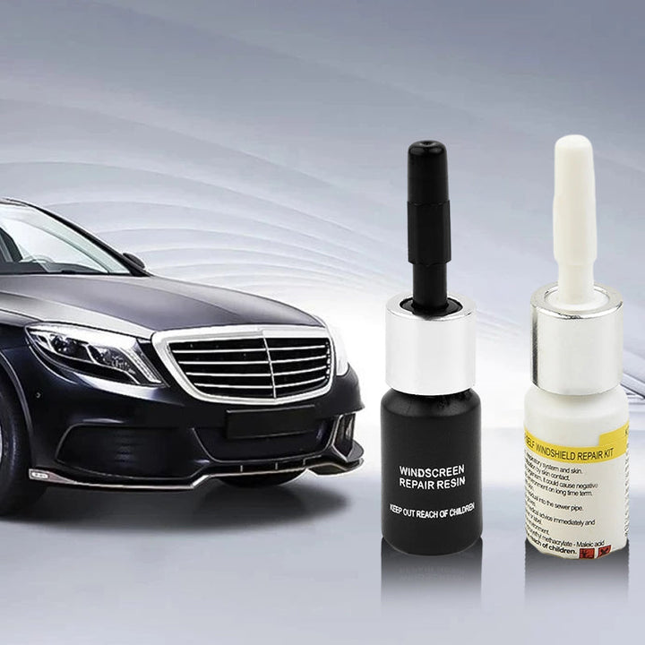 "Nanobeläggning för glas, droppflaska på 2 ml, för diskret reparation av spruckna eller repade glasytor."