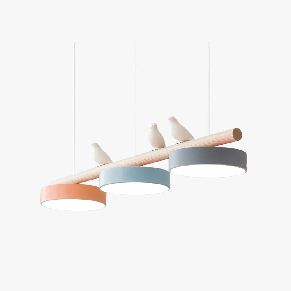 Naturinspirerad fågel pendellampa, elegant LED taklampa för modern heminredning.