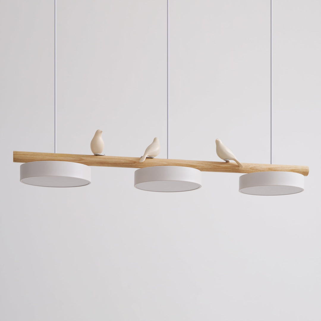 Fågel taklampa, justerbar LED belysning för modern matsal inredning.