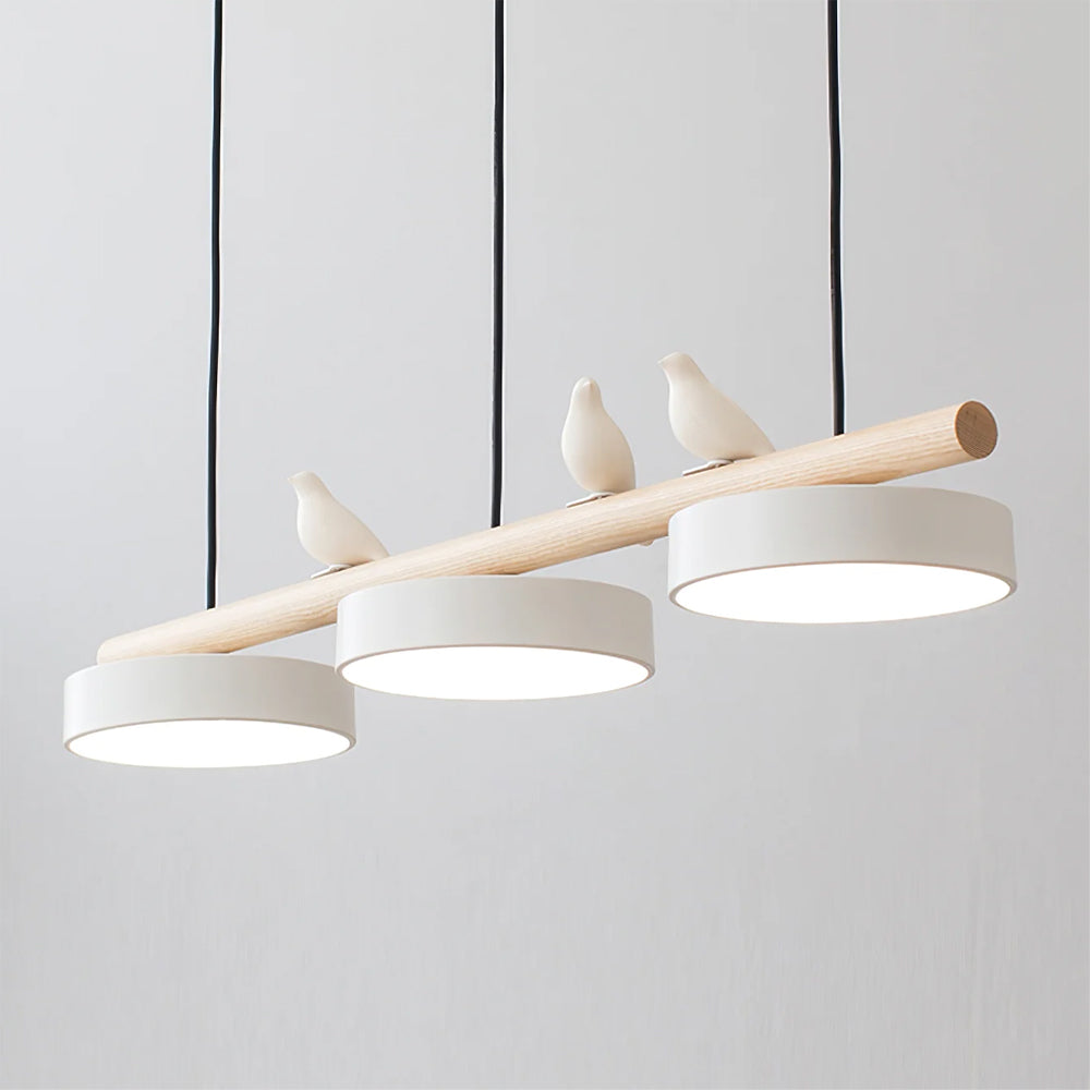 Unik fågeldesignad takpendel, dimbar LED belysning för vardagsrum.