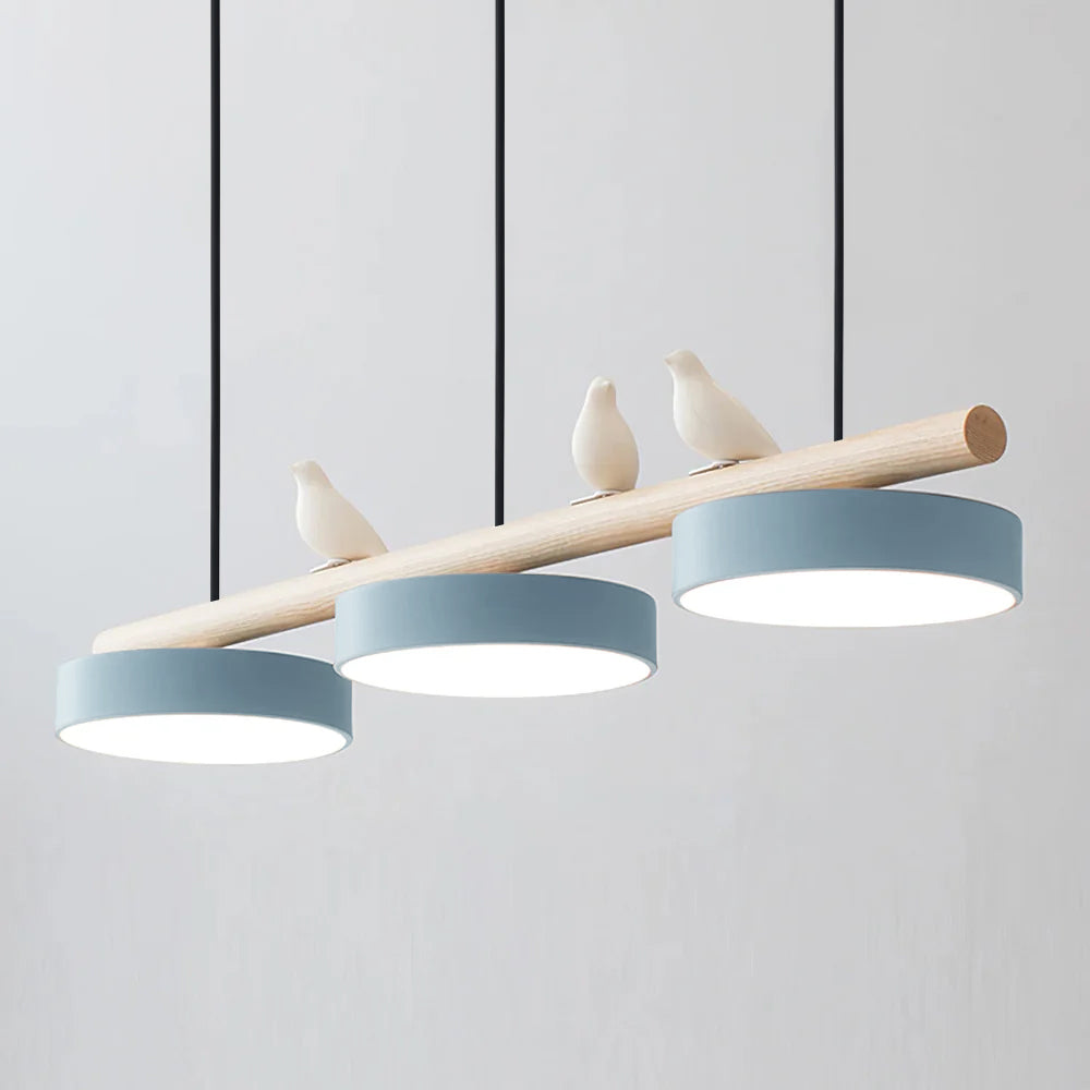Elegant naturinspirerad fågel pendellampa, dimbar LED för sovrummet.