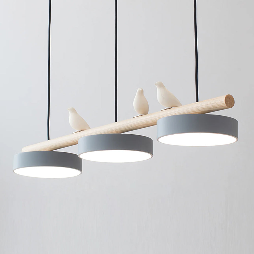Justerbar naturinspirerad fågel taklampa, dimbar LED för matsal.