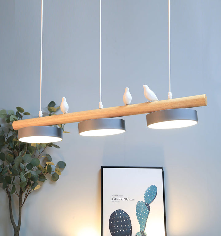Dimbar naturinspirerad pendellampa, fågel taklampa med justerbar LED.