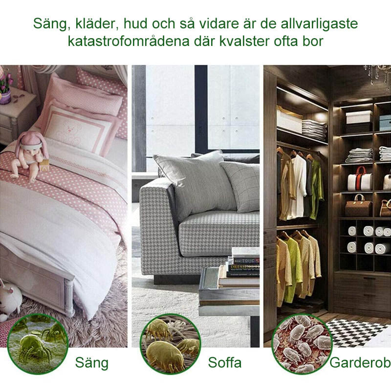 Naturlig Kvalster Mördare, effektiv sprayflaska, 100g, eliminerar kvalster och ägg, trygg för hemmet, naturliga ingredienser.