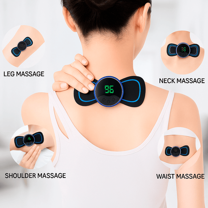 NeuroPulse EMS-massageapparat mot ländryggssmärta. Lindrar effektivt muskelspänningar och främjar ryggens hälsa.