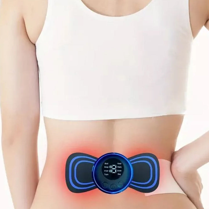 NeuroPulse, en effektiv EMS-massageapparat. Lindra ischias och ryggsmärta bekvämt hemma eller på resande fot.
