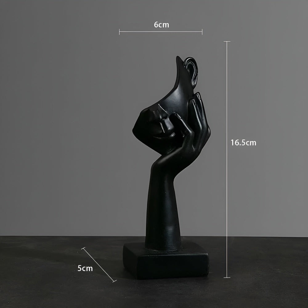 Slät harts skulptur, Nordic Mind abstrakt form. Perfekt konst & dekoration för skrivbord eller hylla.