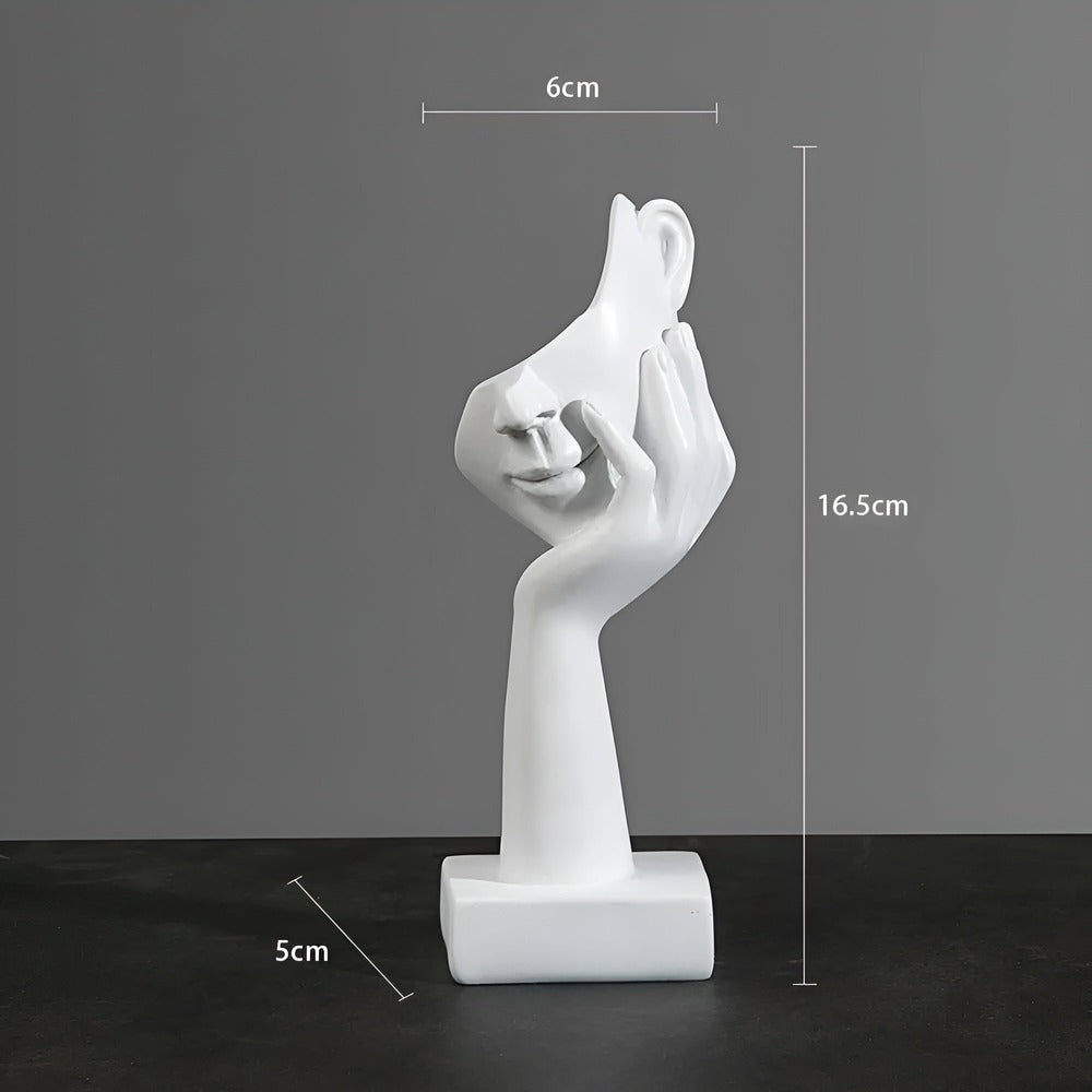 Abstrakt skulptur "Nordic Mind" i harts. Stilren dekoration & konst för det moderna hemmet.