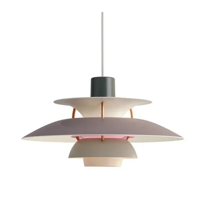 Modern taklampa i metall med färgskiftande LED belysning för vardagsrum och sovrum.