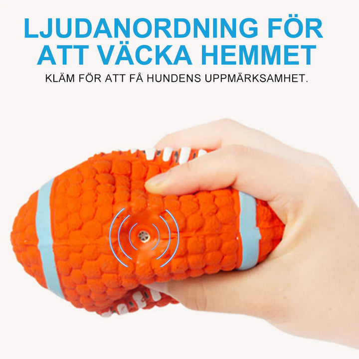 "Odödlig hundleksak i latex för aggressiva tuggare, designad med majsstruktur för tandhälsa, hög studs och bollform."