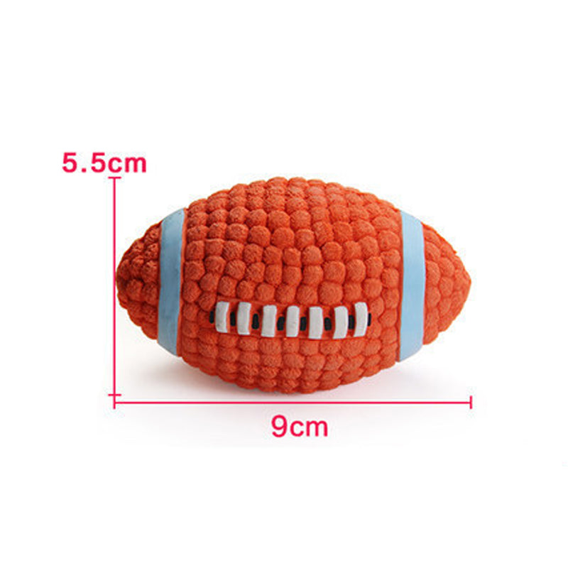 "Odödlig hundleksak i latex för aggressiva tuggare, designad med majsstruktur för tandhälsa, hög studs och bollform."