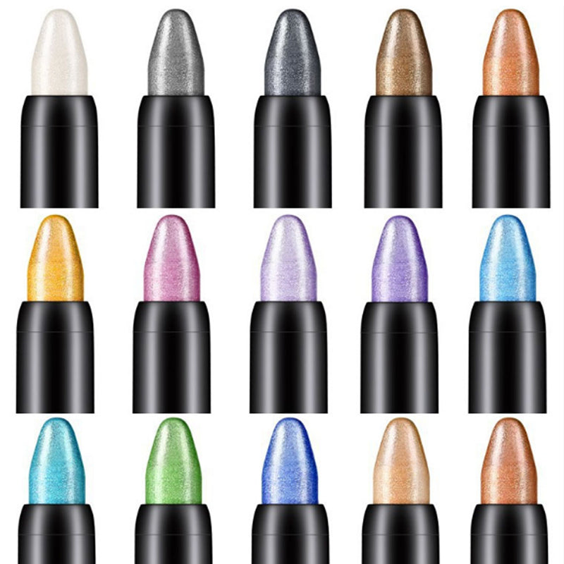"Ögonskuggspenna med glitter, vattentät och intensivt färgad, för glamorös ögonmakeup. Enkel applicering för alla hudtyper."
