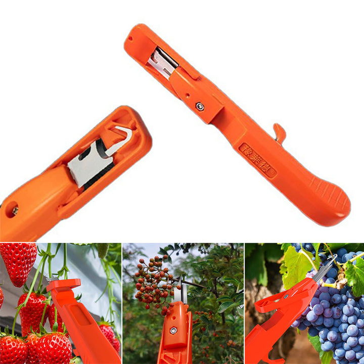 "Orange fruktverktyg för trädgårdsarbete, lätt vikt, bekväm design, skyddar händer, gjord av hållbart ABS och SK5-material."