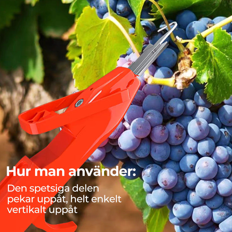 "Orange fruktverktyg för trädgårdsarbete, lätt vikt, bekväm design, skyddar händer, gjord av hållbart ABS och SK5-material."