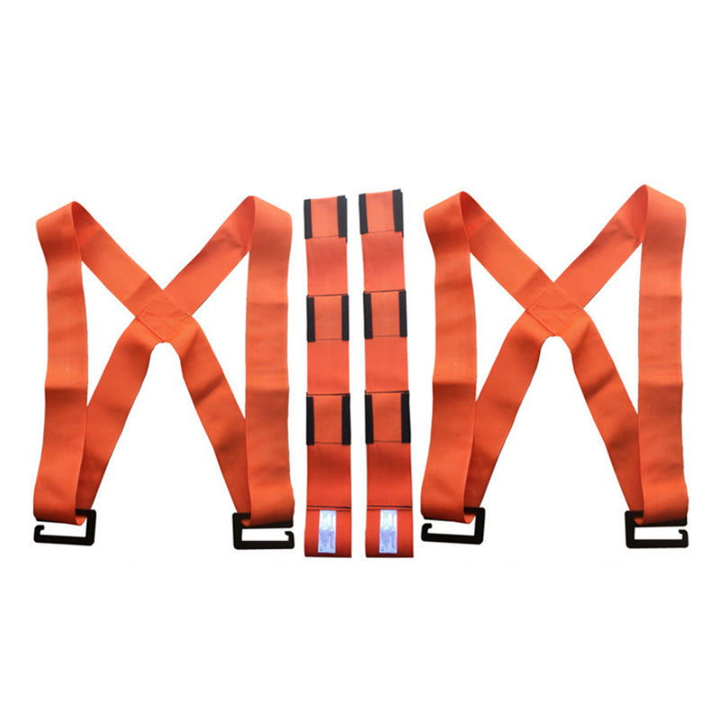 "Orange justerbara lyft- och rörelseselar för möbler, 3 meter långa, vävd polymer, med robust järnspänne, 2 st."