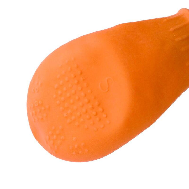 Orange vattentäta hundskor med bra grepp och komfort, perfekt för alla väder och hundpromenader, syns på tassar.
