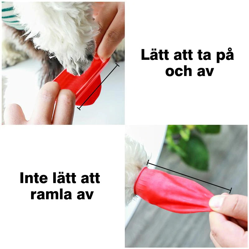 Orange vattentäta hundskor med bra grepp och komfort, perfekt för alla väder och hundpromenader, syns på tassar.