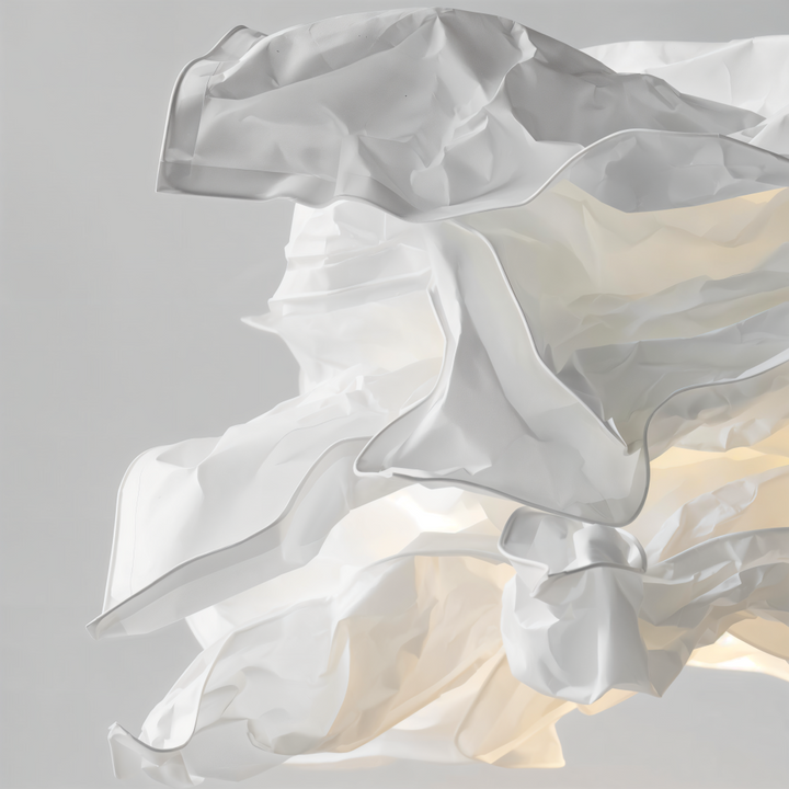 OriCloud molnpendellampa, vit papperslampa som dekorativ och funktionell belysning.