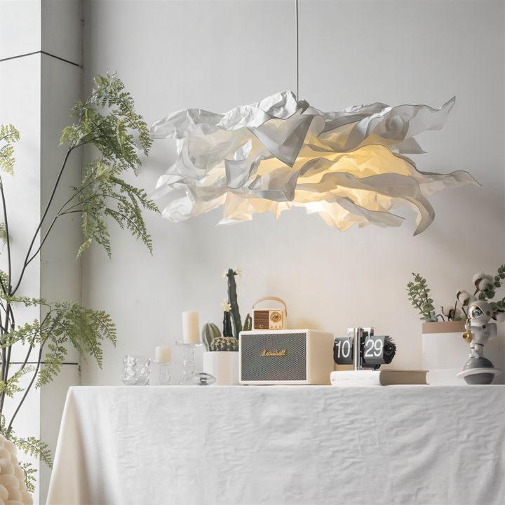 DIY papperslampa OriCloud, konstnärlig hänglampa för unik belysning i hemmet.