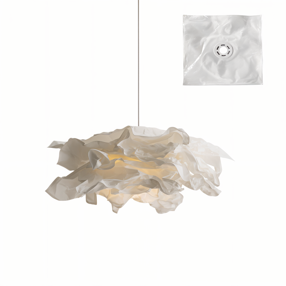 Elegant vit OriCloud papperslampa, DIY hänglampa för minimalistisk och ren inredning.