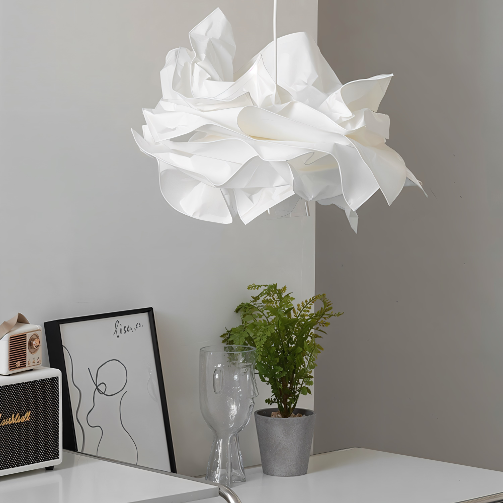 Konstnärlig OriCloud molnlampa, vit papperslampa för stilfull och personlig inredning.