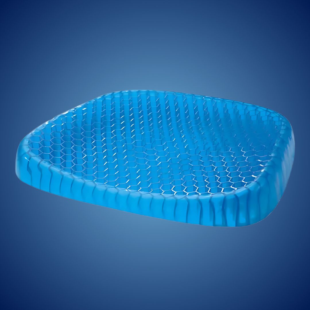 Ergonomisk sittkudde med gel för kontorsstol. Förbättrar sittkomfort och minskar ryggsmärta effektivt.
