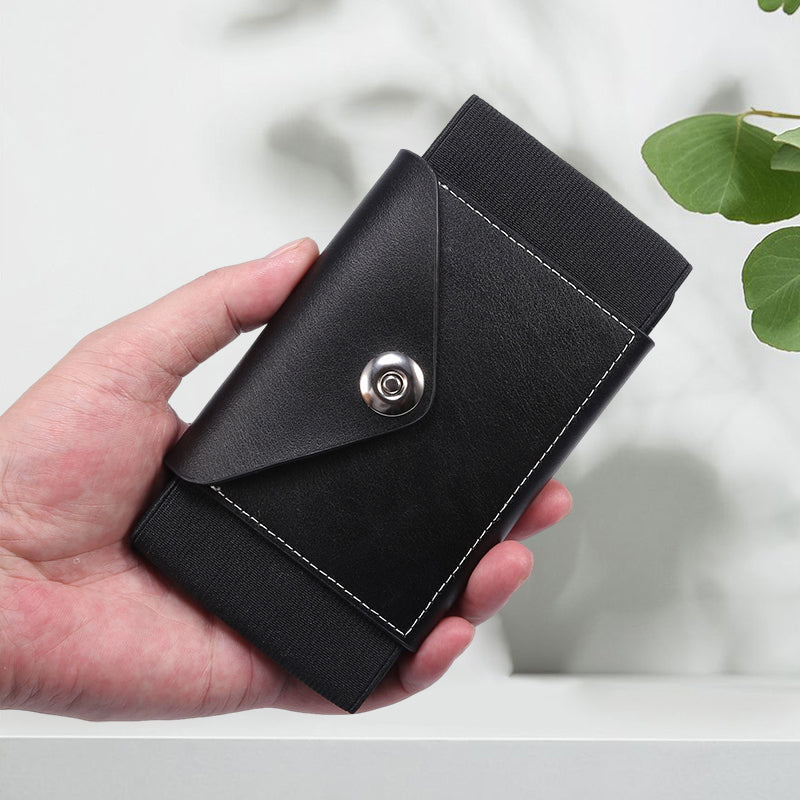 Osynlig stöldskydds-bumbag för män med stretchbälte, svart, kompakt och stilren design för säker förvaring av värdesaker.