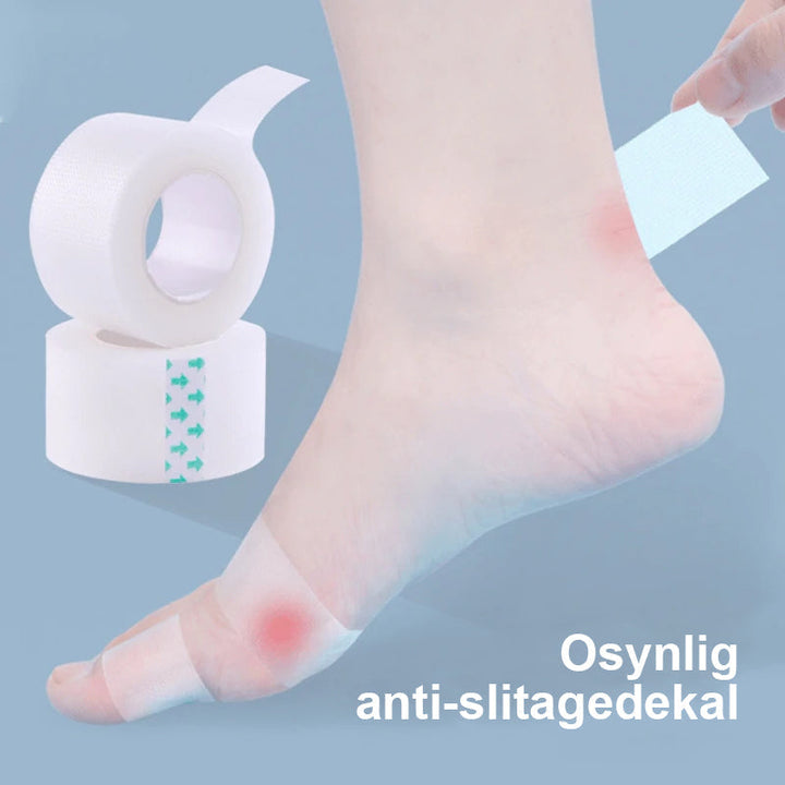 "Osynliga andningsbara unisex hälskydd i diskret design, ger komfort i alla skor, skyddar mot smärta och skav."