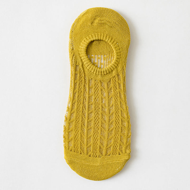 "Osynliga damstrumpor med ihålig meshdesign; lätt tyg, strechigt; finns i flera färger för alla tillfällen."