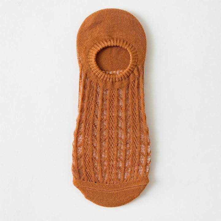 "Osynliga damstrumpor med ihålig meshdesign; lätt tyg, strechigt; finns i flera färger för alla tillfällen."