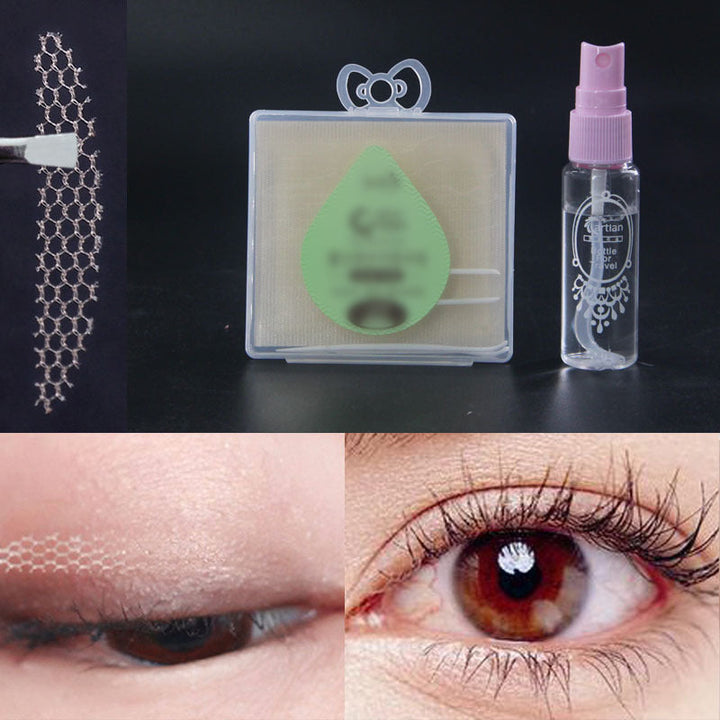 "Osynliga dubbla ögonlocksremsor lyfter ögonlocken med diskret och transparent design för naturlig och ungdomlig look."