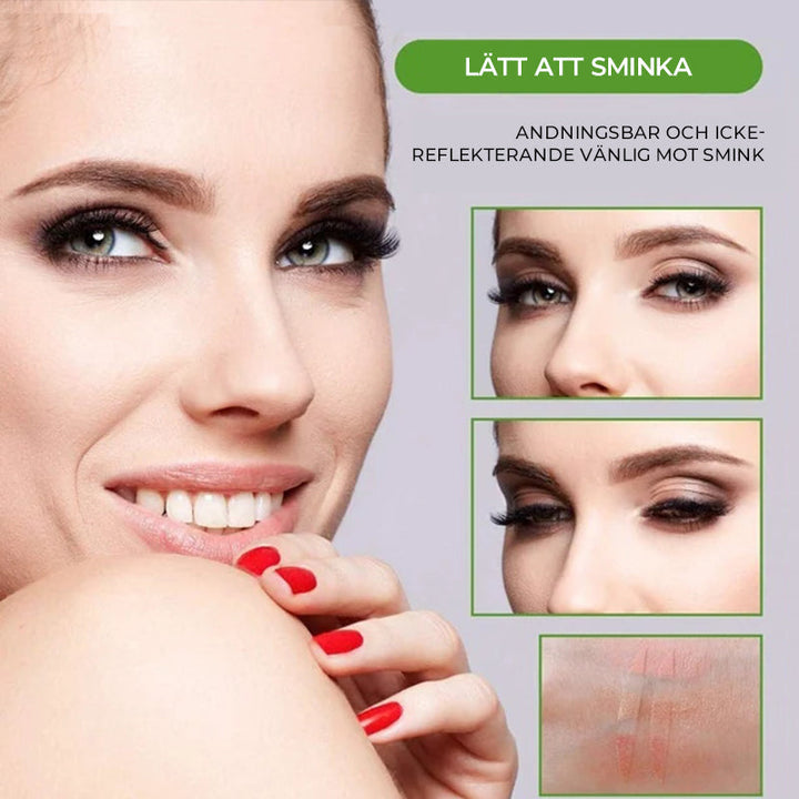 "Osynliga dubbla ögonlocksremsor lyfter ögonlocken med diskret och transparent design för naturlig och ungdomlig look."