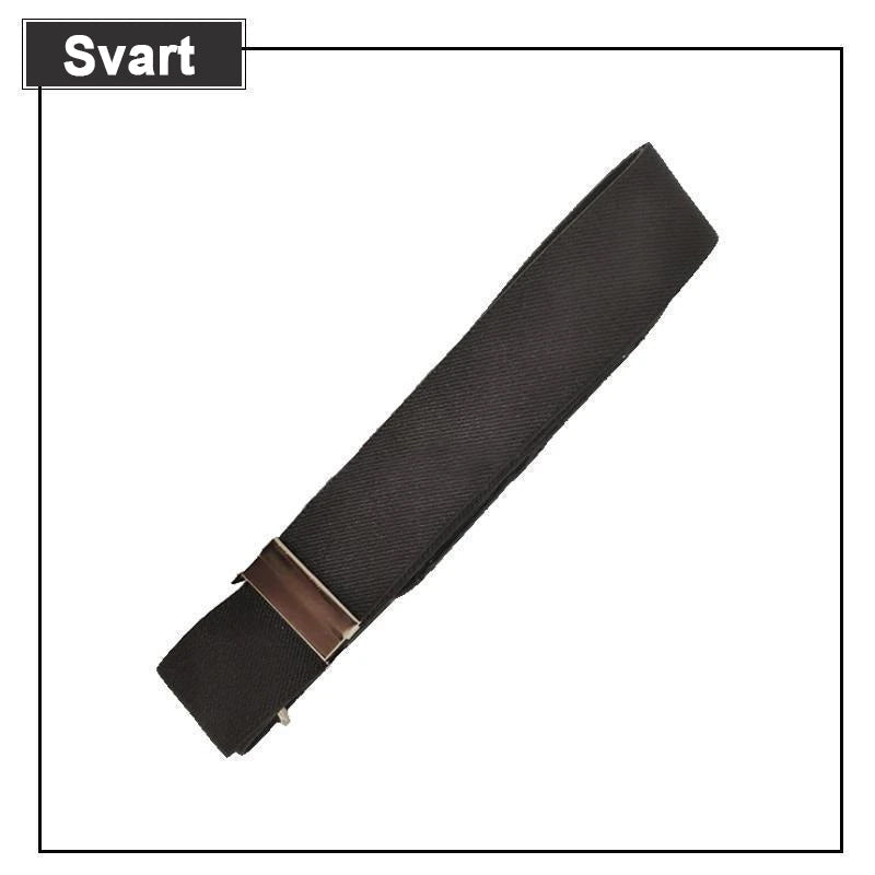 Osynligt elastiskt bälte i beige stretchmaterial, designat för diskreta klädval och komfort för kvinnor och män.