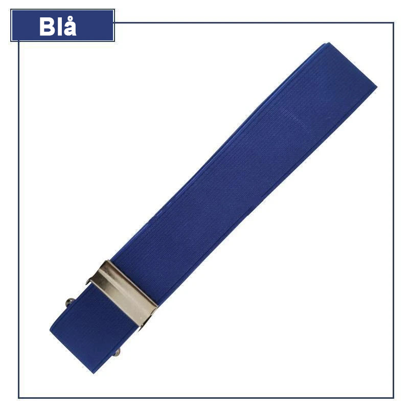 Osynligt elastiskt bälte i beige stretchmaterial, designat för diskreta klädval och komfort för kvinnor och män.