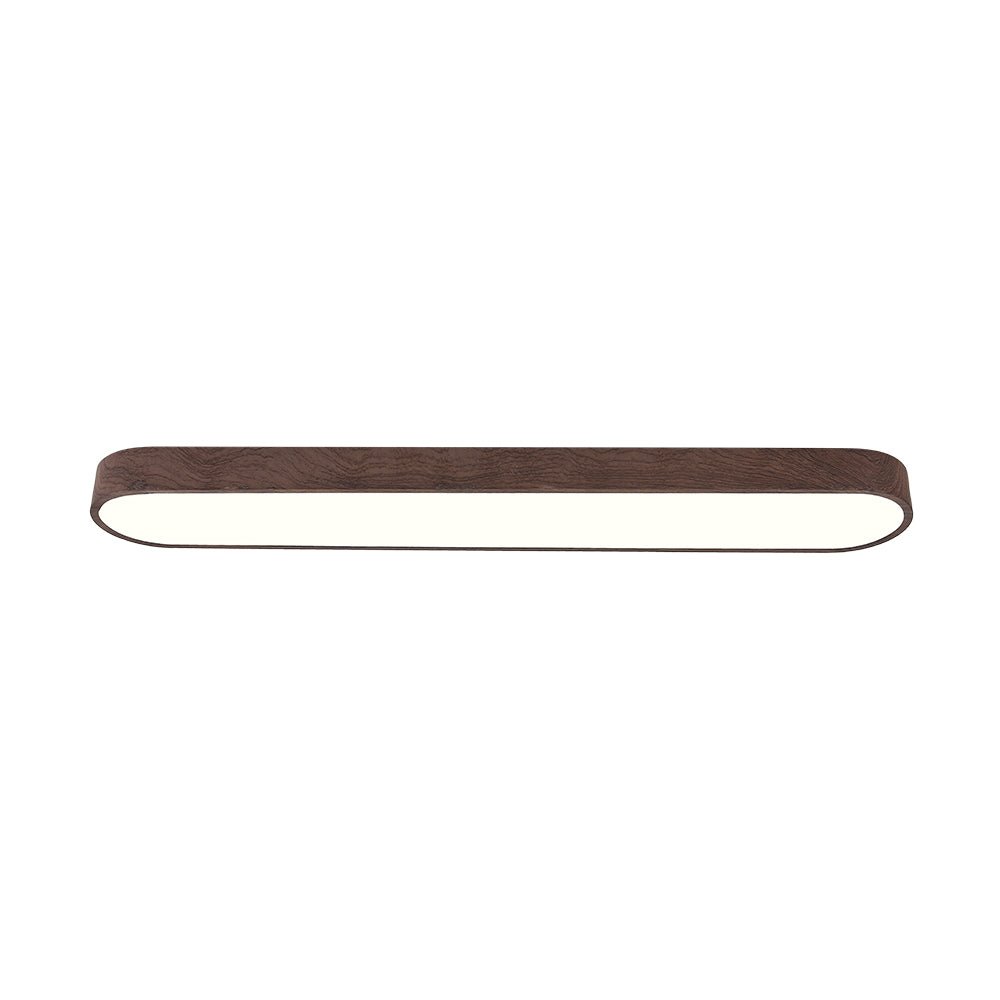 Unik oval LED taklampa med trädetalj, en modern accent för din minimalistiska inredning.