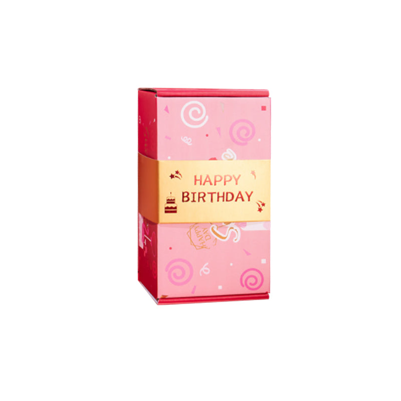 "Överraskningshoppande presentask i livfulla färger, perfekt gåva med popup-effekter, innehåller rosa och gula nyanser."