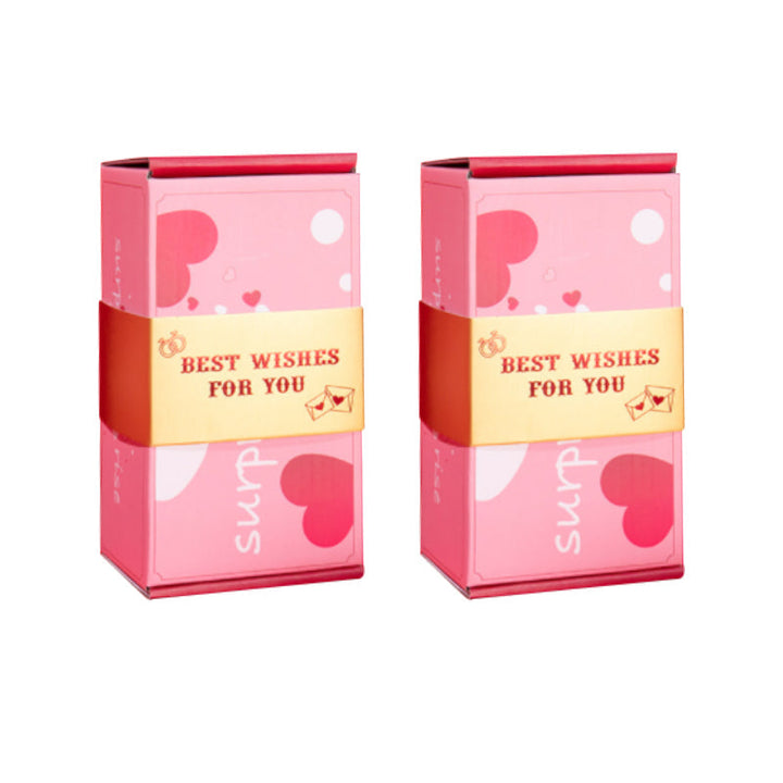 "Överraskningshoppande presentask i livfulla färger, perfekt gåva med popup-effekter, innehåller rosa och gula nyanser."