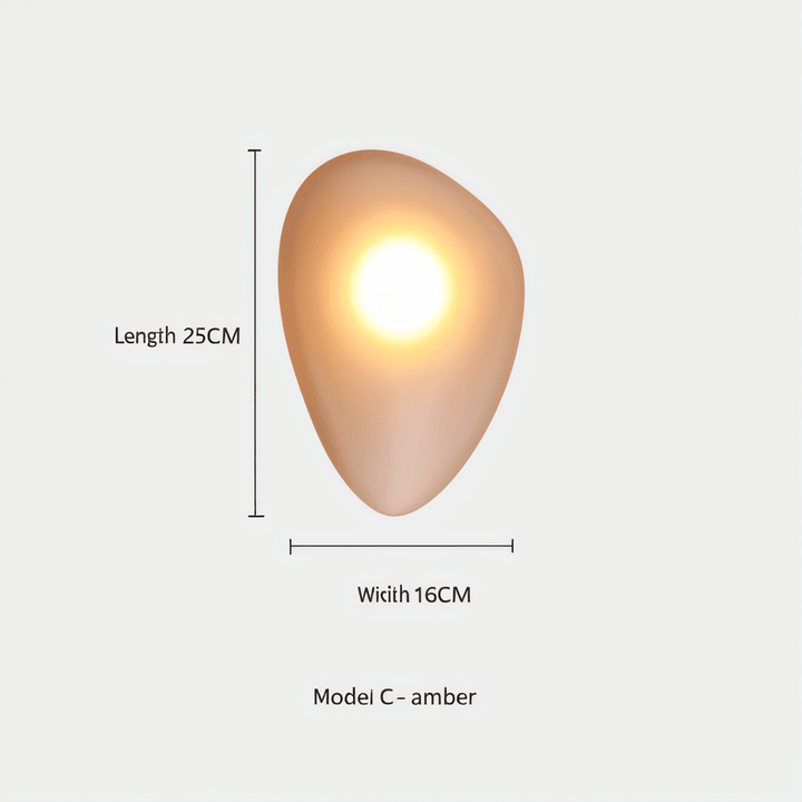 Elegant PebbleHue LED-vägglampa, nordisk design för vardagsrum och sovrum.