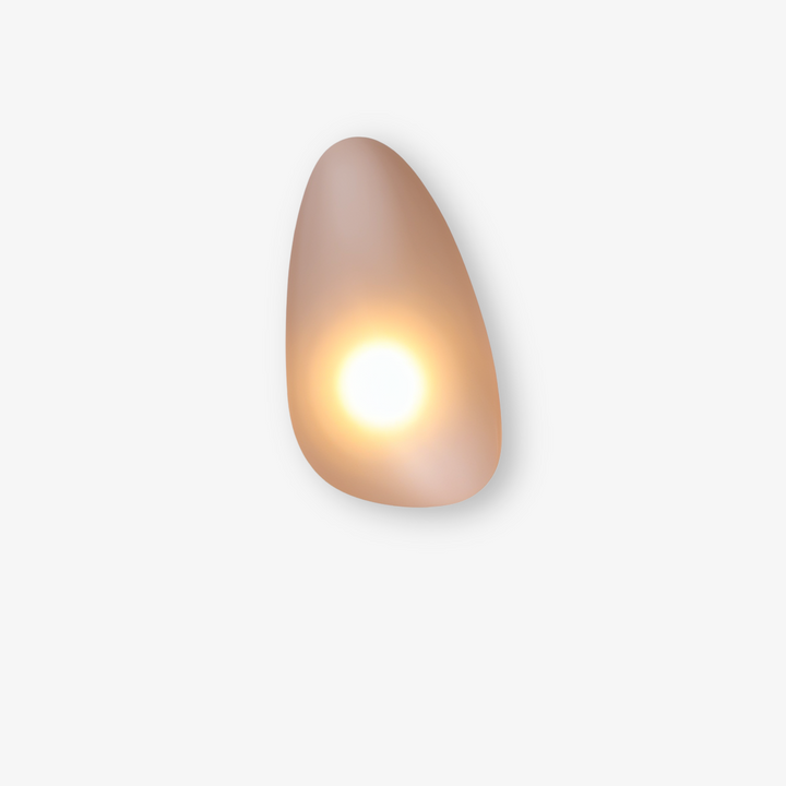 PebbleHue LED-vägglampa: stilren design för sovrummet, skapar lugn belysning.