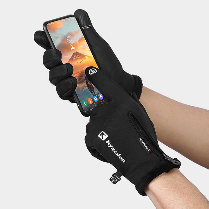 "Pekvänliga vindtäta vinterhandskar, unisex, varmfodrade, perfekt för smartphonebruk i rosa, svart, grå, blå färger."