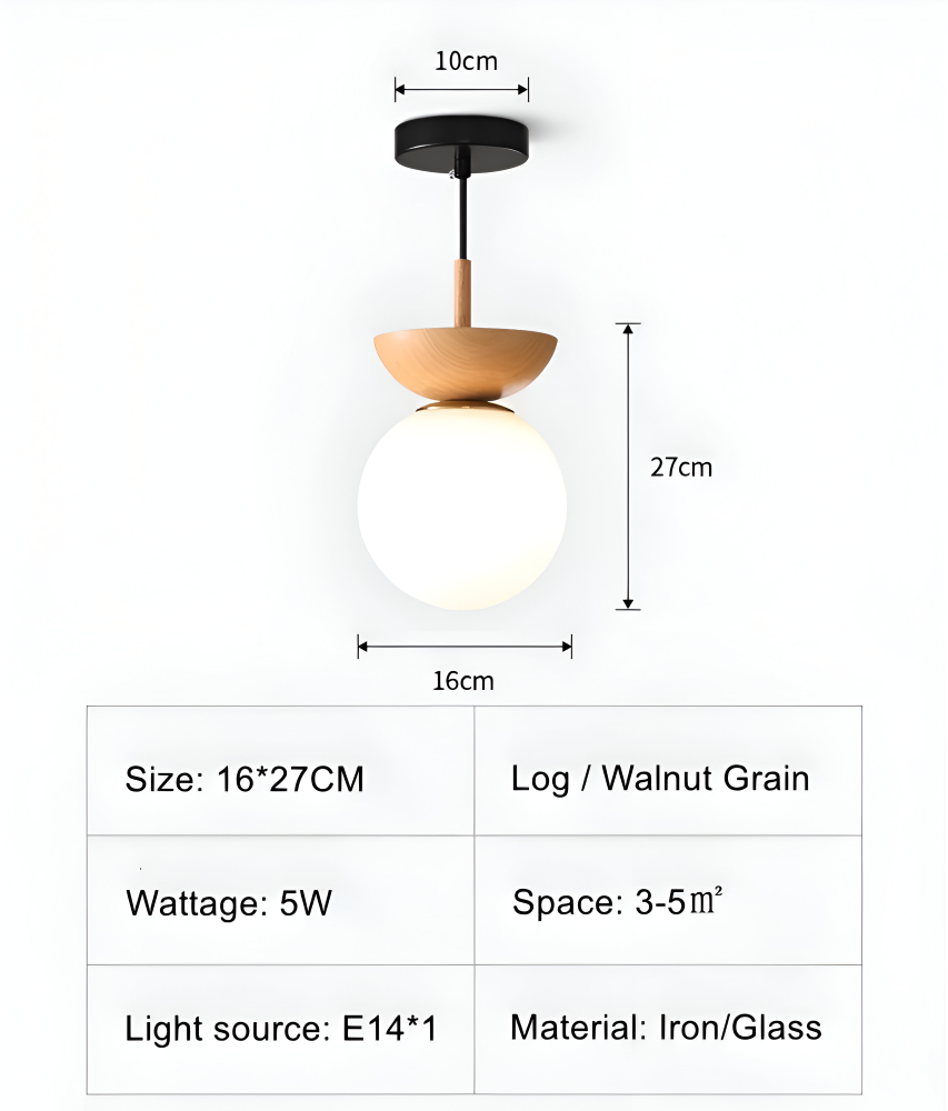Slank Perle LED-taklampa. Japansk design med eleganta pärlor och valnötsträdetaljer.