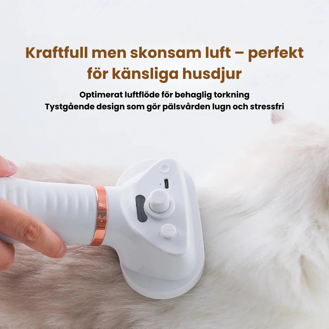 Petdryer Pro professionell grooming 3-i-1 fönkarda för hund & katt. Torkar och borstar pälsen samtidigt.