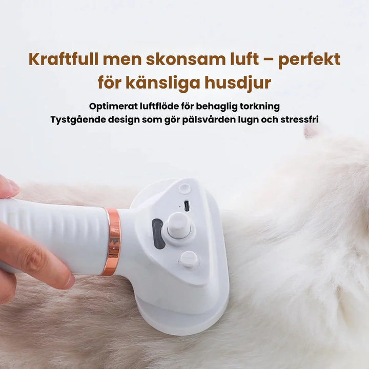 Petdryer Pro professionell grooming 3-i-1 fönkarda för hund & katt. Torkar och borstar pälsen samtidigt.