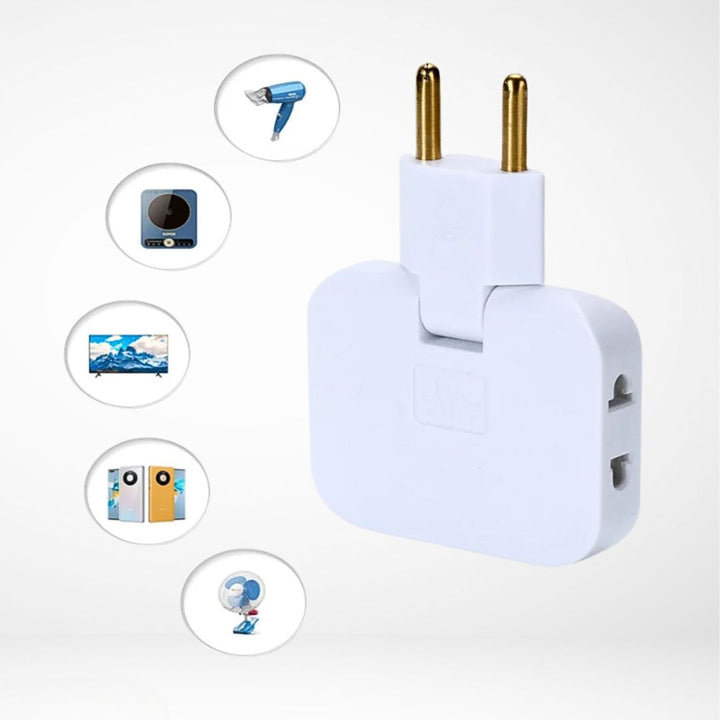 Smart platt eluttag med 3 uttag. Modern design, vridbar adapter för smarta hem och heminredning.