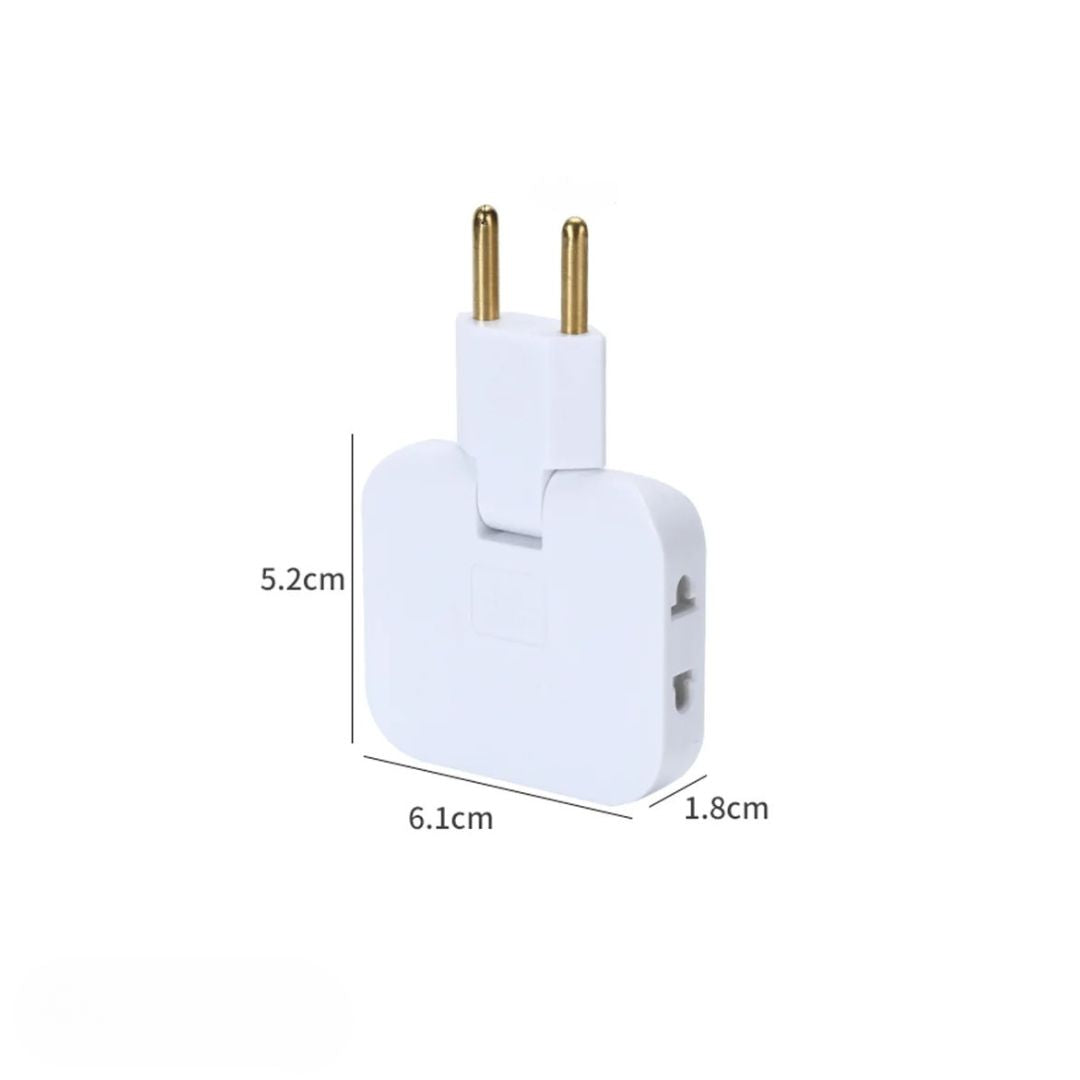Kompakt säkerhetskontakt, 3-vägs adapter. Platt design för grenuttag i hemmet, flexibelt och diskret.